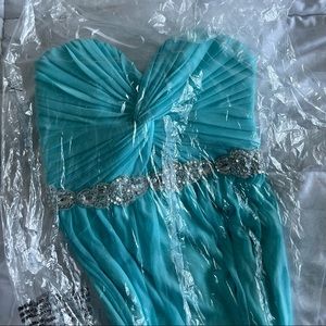 Aqua Blue Long Prom Dress